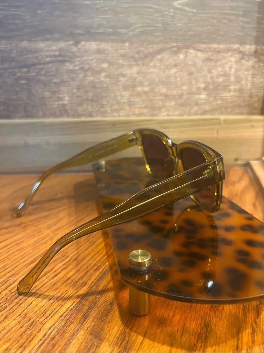 Fossil Olive Green with Amber Hue Sunglasses